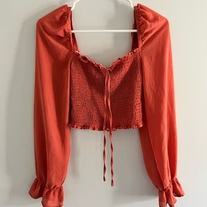 Orange crop top